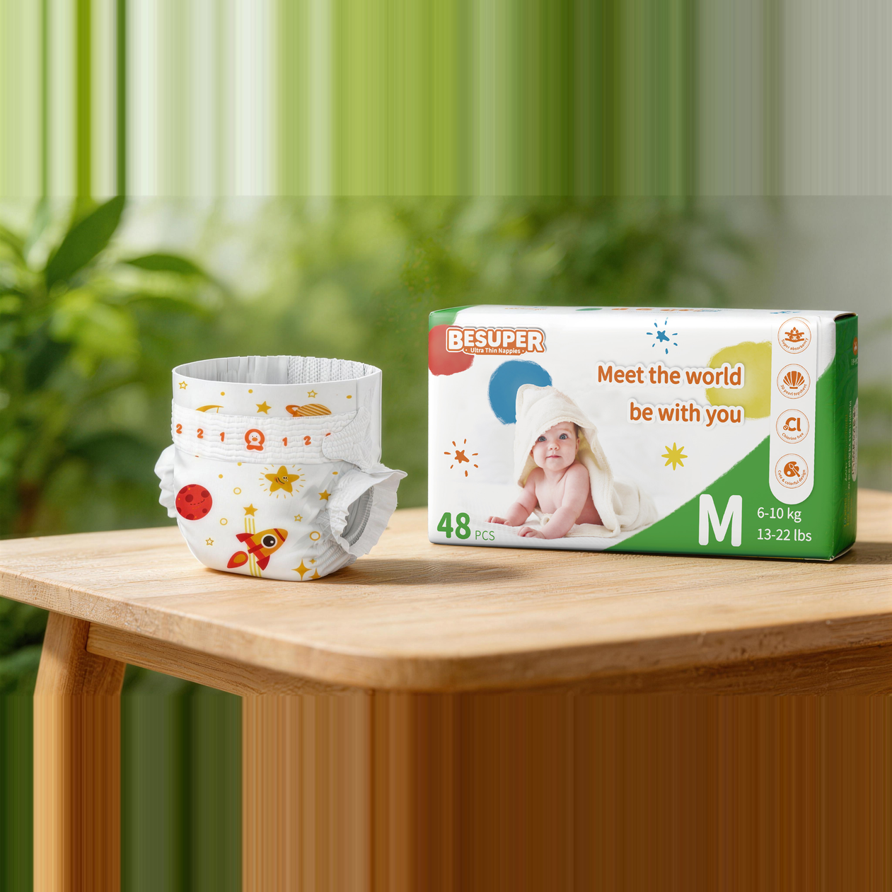 Premium Ultra-Thin Composite Core Baby Tape Diaper by Baron Hygiene